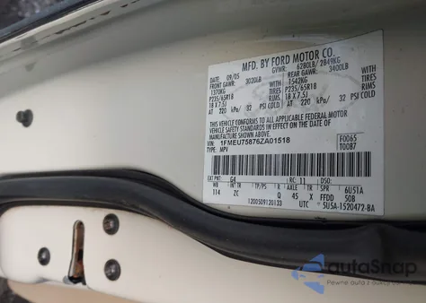 2006 Ford Explorer Limited из США, поврежденный, VIN 1FMEU75876ZA01518